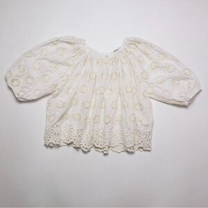 Madewell Elegant White Eyelet Women's Top